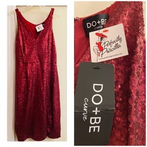 Red sequin dress